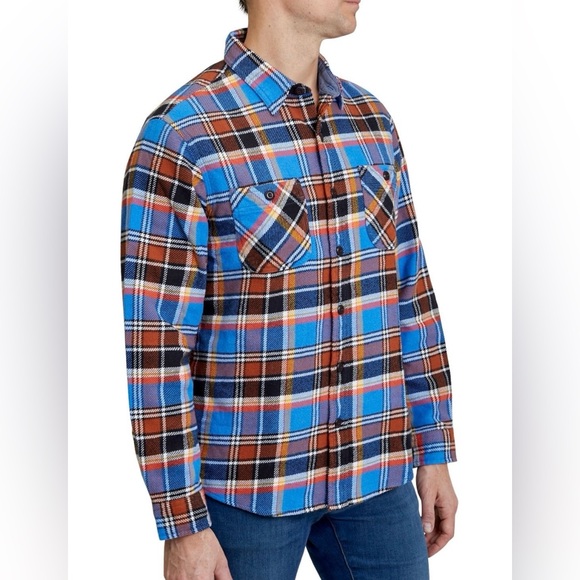 Lands' End Other - Lands’ End Men's Blue and Brown Plaid‎ Shirt Button Up